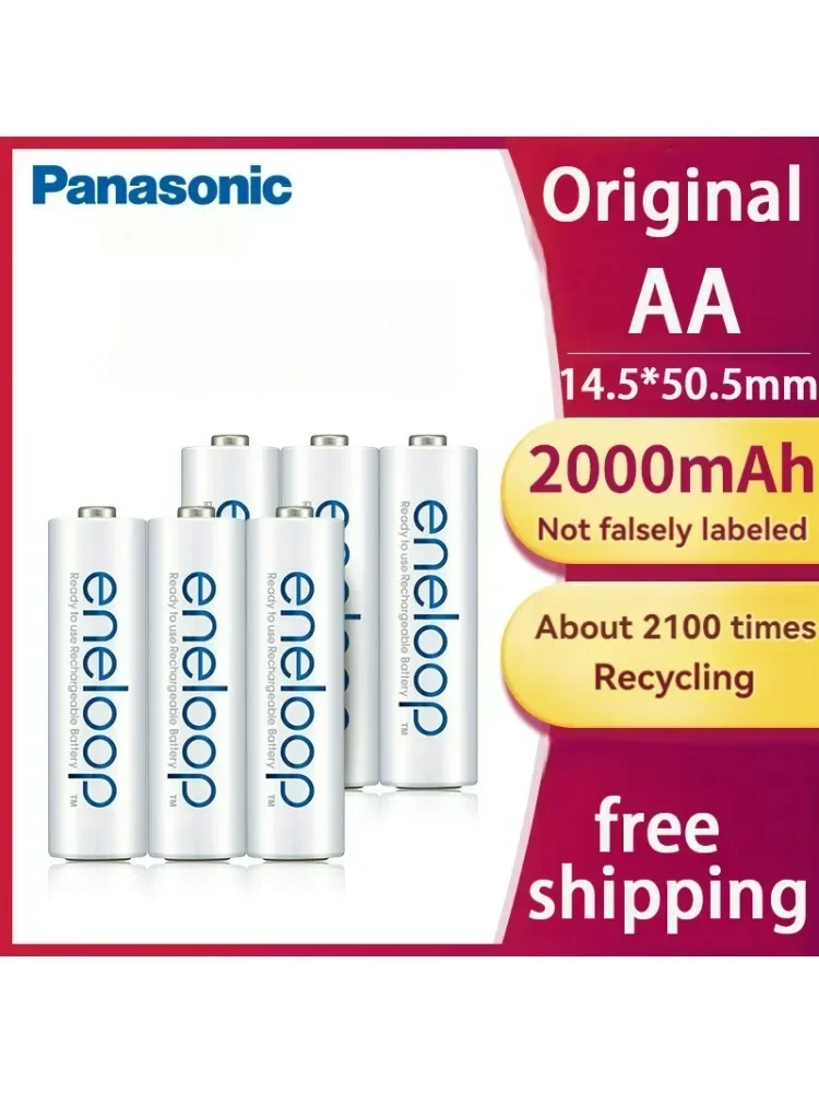 Batterie rechargeable Panasonic Eneloop originale AA AAA 1,2 V 1900 mAh 800 mAh pré-chargeée NiMH, adaptée aux lampes de poche, appareils photo et jouets