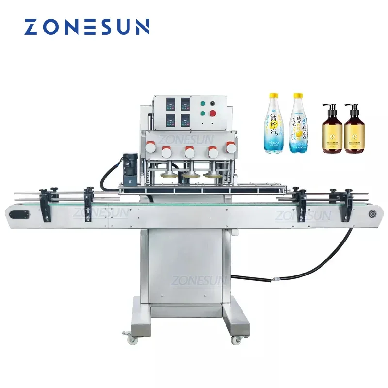 ZONESUN ZS-XG440B High Speed Fliptop Spray Twist Off Pneumatic Plastic Glass Bottl Screw Capping Machine Jars Pet Bottles