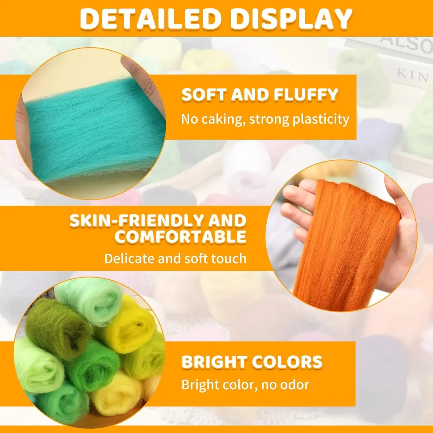 KAOBUY 50/100 ألوان إبرة التلبيد الصوف المتجولين غزل الألياف DIY بها بنفسك اليد الغزل اللباد دمية صنع أداة لوازم الحرف اليدوية