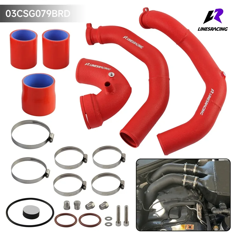 

2.25" Intercooler Upgrade Charge Boost Pipe Kit For BMW 2014+ M3 M4 F80 F82 F83 S55 Engine 3.0L Twin Turbocharged Black/Blue/Red