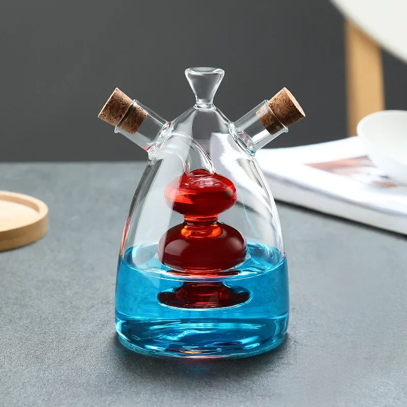 Kitchen Storage Container Glass Oil bottle vinegar pot Multi-purpose Seasoning Bottle/unique Double-layer Design Drink bottle