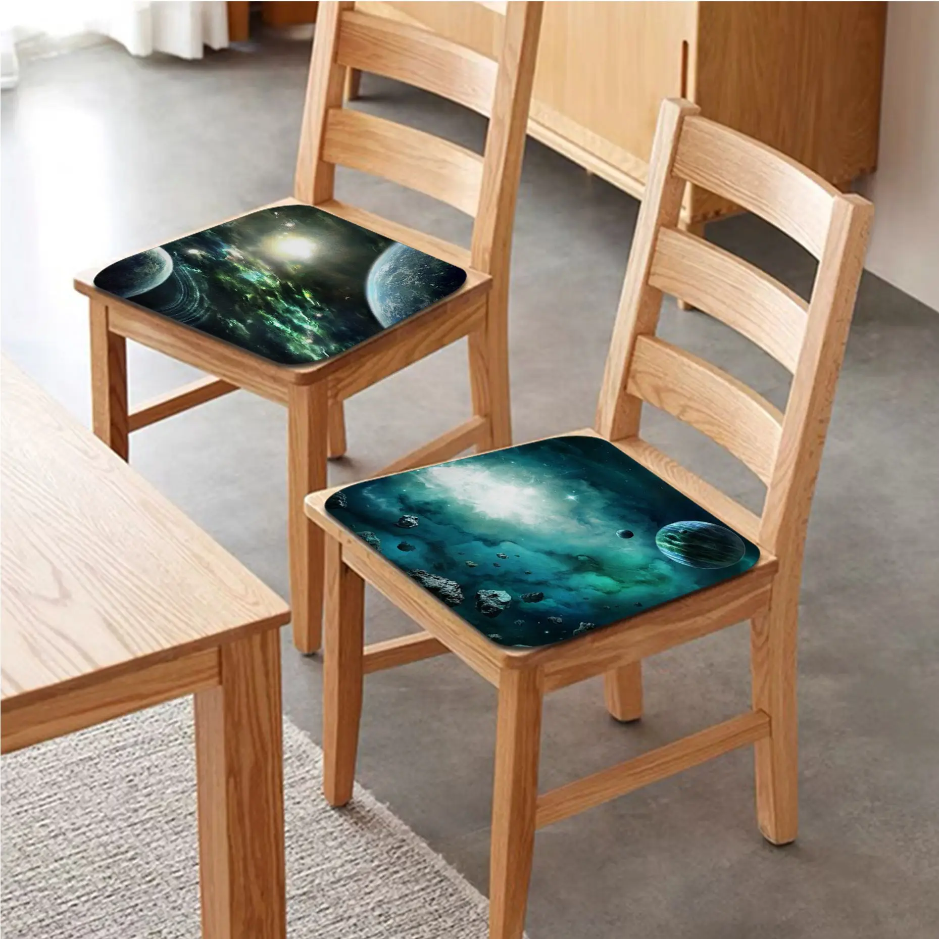 planet gorgeous starry sky Universe series Cushion Mat Simplicity Multi-Color Dining Chair Cushion Circular Decoration Seat