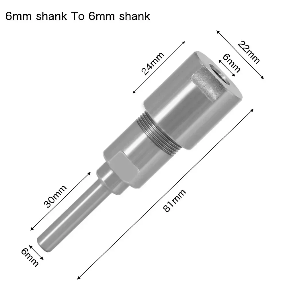 1 Set Router Collet Extension Rod Router Bit Adapter Extender For 6mm 8mm 12mm 1/4inch 1/2inch Shank For Manufacturing