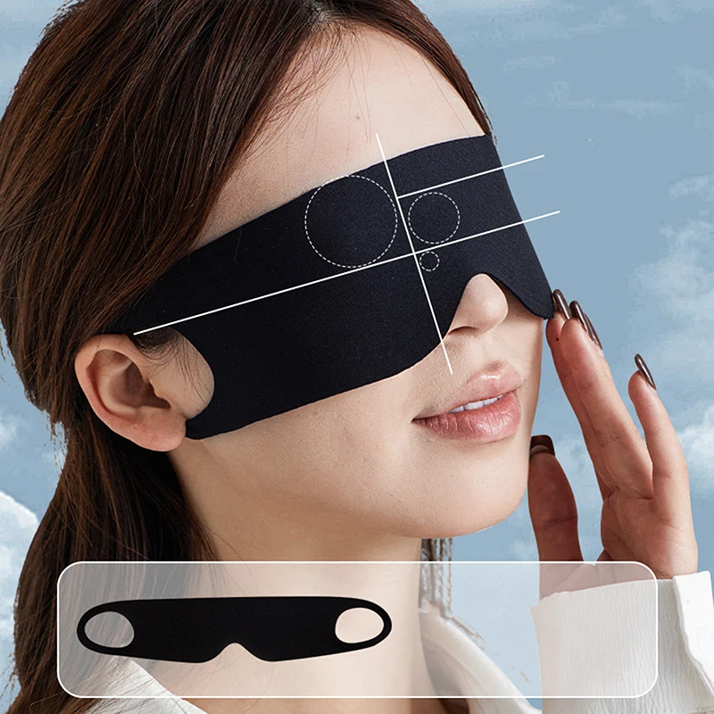 Light Blocking Portable Thin Ice Silk Eye Mask For Summer Travel Sleeping Blindfold With Ear Hanging Strap Unisex Eye Patch