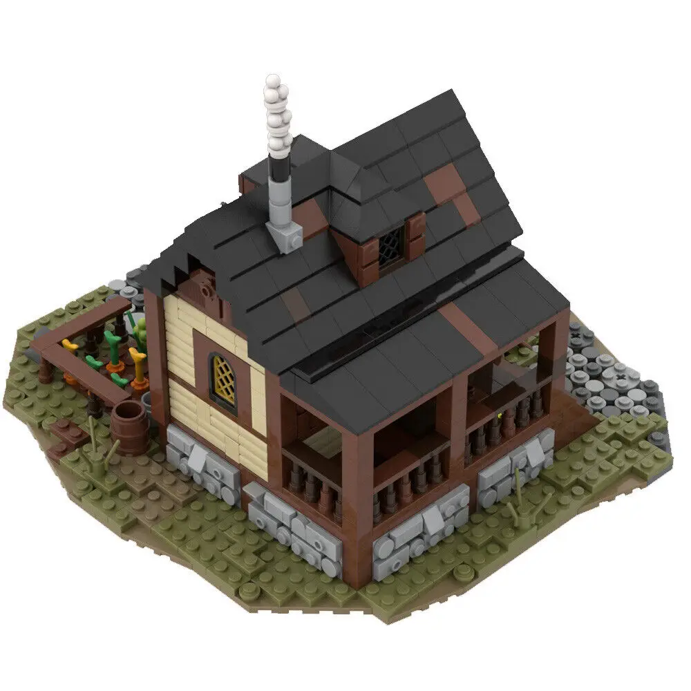 1043 Stukken Moc Middeleeuws Boerenhuismodel Met Boerderijbouwsteen Diy Die Bakstenen Speelgoed MOC-114425