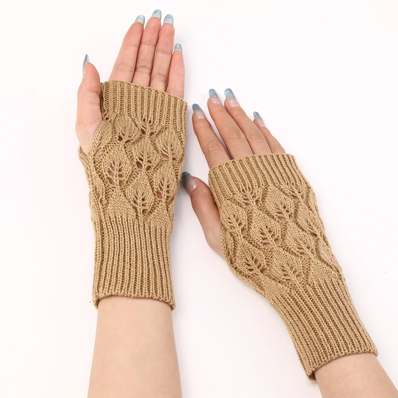 Gants demi-doigt en laine pour femmes, nouvelle collection automne hiver, sans doigts, écran tactile, couleur unie, tricoté, bracelet, gant, mitaine, mode, T97