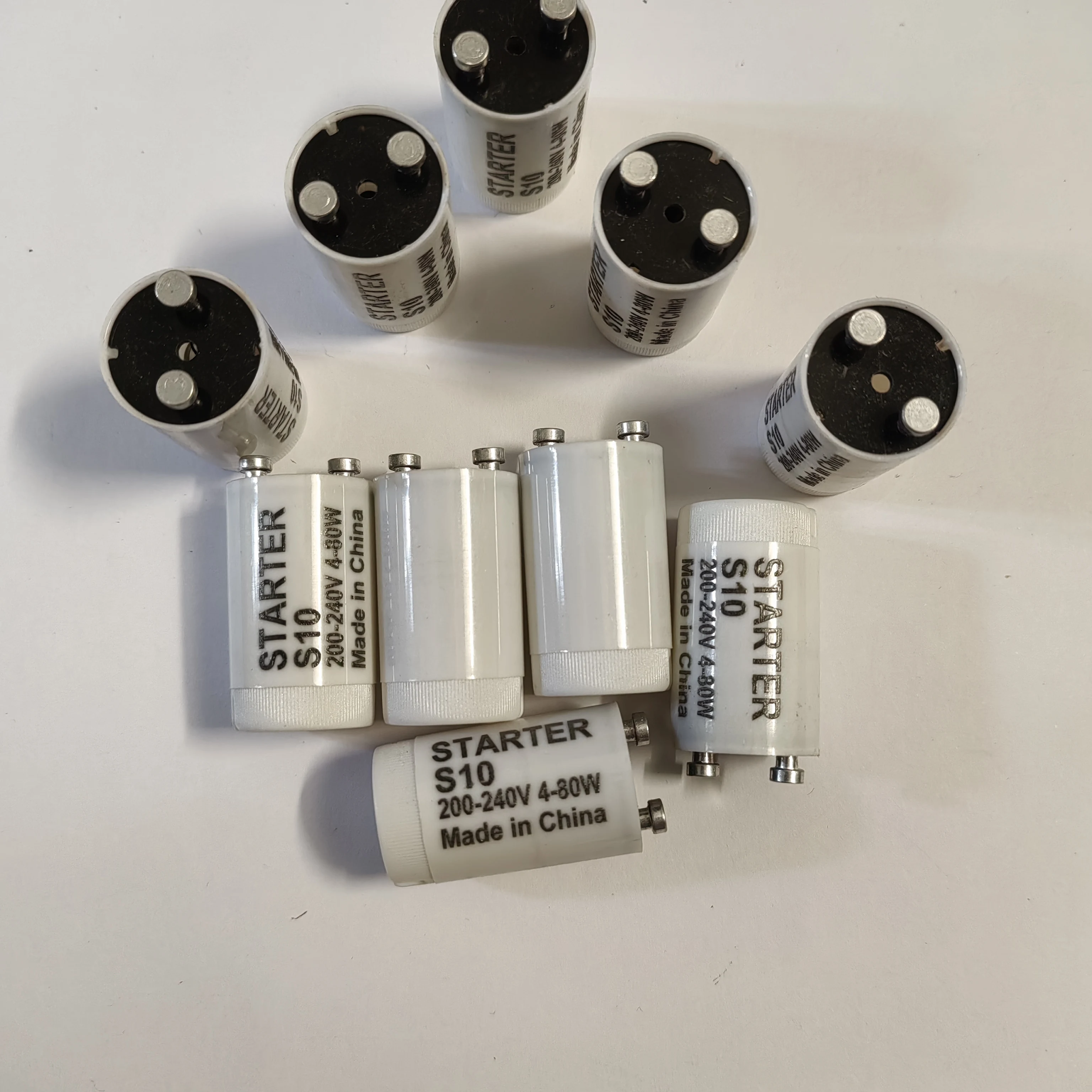 10pcs Fuse Starter S10  For 4-80W 180-250VAC Fluorescent tube Lamp Fuse Electronic Starter the Fluorescent Lamp Starters CE ROHS