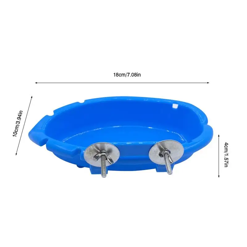 Parrot Bath Tub Bowl Bird Water Feeder Basin Parrot Cage Hanging Bird Bath Tub Bathing Supplies Feeder Bird Cage Accessories