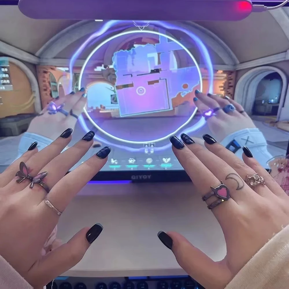 لعبة VALORANT حلقة شخصيات اللعبة القرنفل سبيكة افتتاح قابل للتعديل الغسق فراشة القلب خواتم ل تأثيري الدعائم النساء المجوهرات #2