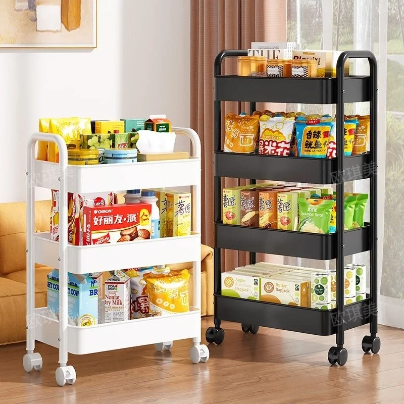 custom. [30 Days Hot Sale 2860 Pieces] Mobile Storage Rack Floor Kitchen Multi-layer Bathroom Snack Bedroom Toilet Bedside Small
