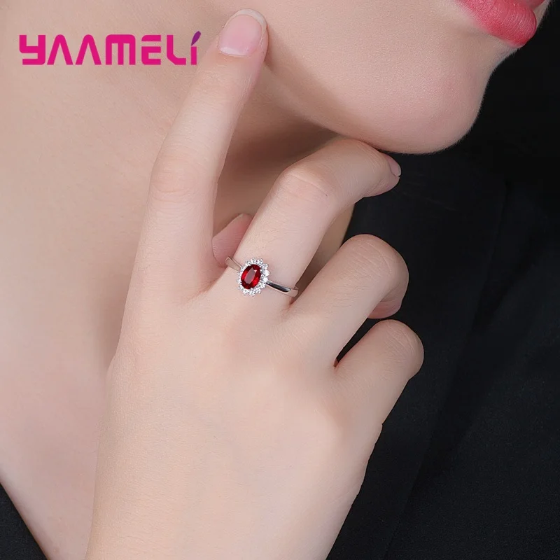 Anillo de plata de ley 100% 925 auténtica para mujer, joyería de compromiso de boda, diseño de flor ovalada clásica, cristal de circonita cúbica