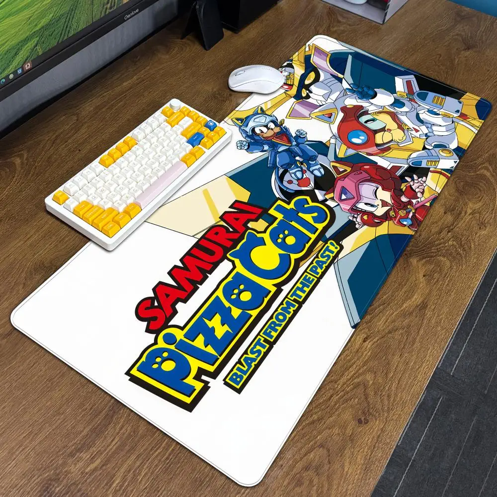 S-Samurai Pizza Cats Blast from the Past Mouse Pad XXL Computer Accessories Large Keyboard Laptop Table Pad The New Product