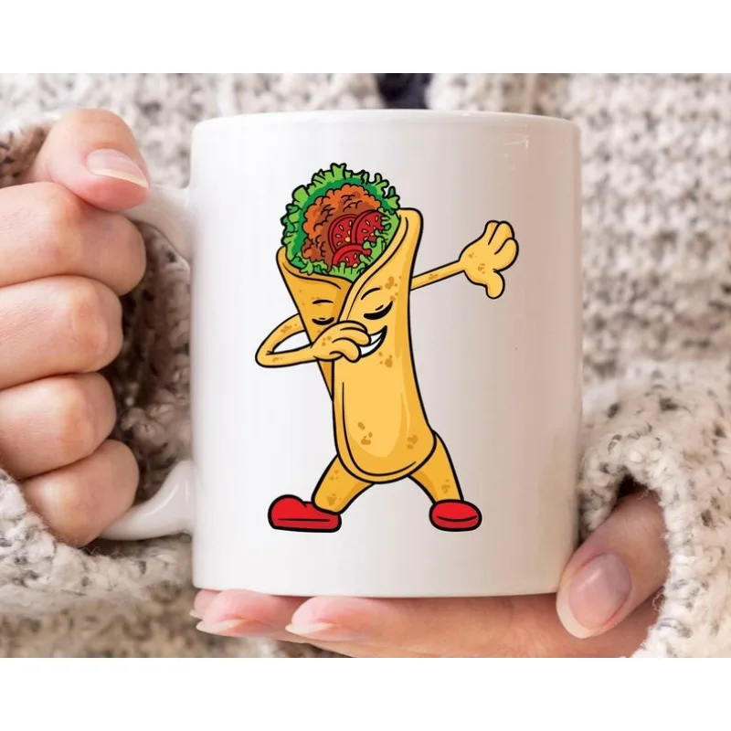 

Funny Dabbing Burrito Mug - Mexican Themed Coffee Cup with Burrito Design, Cinco De Mayo Gift Idea, Microwave Cup for Men & Wome