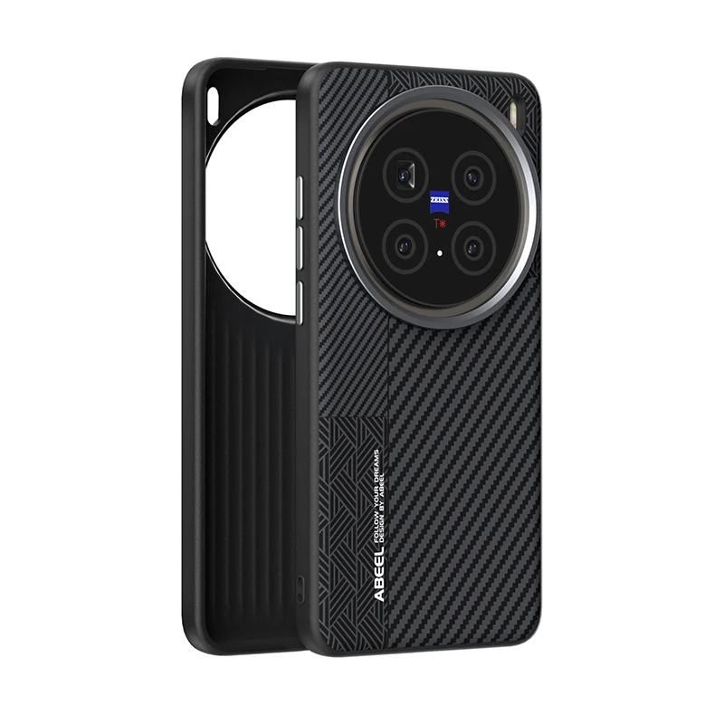 For Vivo X200 Pro Case Magsafe Slim Rigid Alloy Lens Magnetic Wireless Charger Carbon Fiber Phone Case Cover Shell Vivo Grip