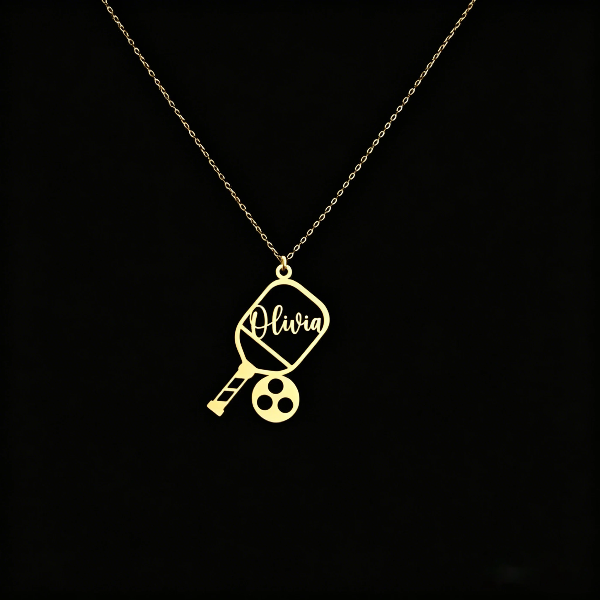 Personalisierte Namenskette aus Edelstahl mit Fußball-Motiv, Dicke Kette, Anhänger-Schmuck, Geschenk für Frauen und Männer zum Geburtstag – Detail 4