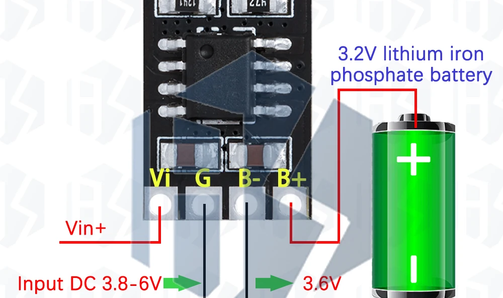Spezielles 3,2-V-LiFePO4-Batterielademodul 3,6V 1A CV/CC mit Überspannungsschutz Automatisches Aufladen Low-Power-Schlafmodul – Detail 39