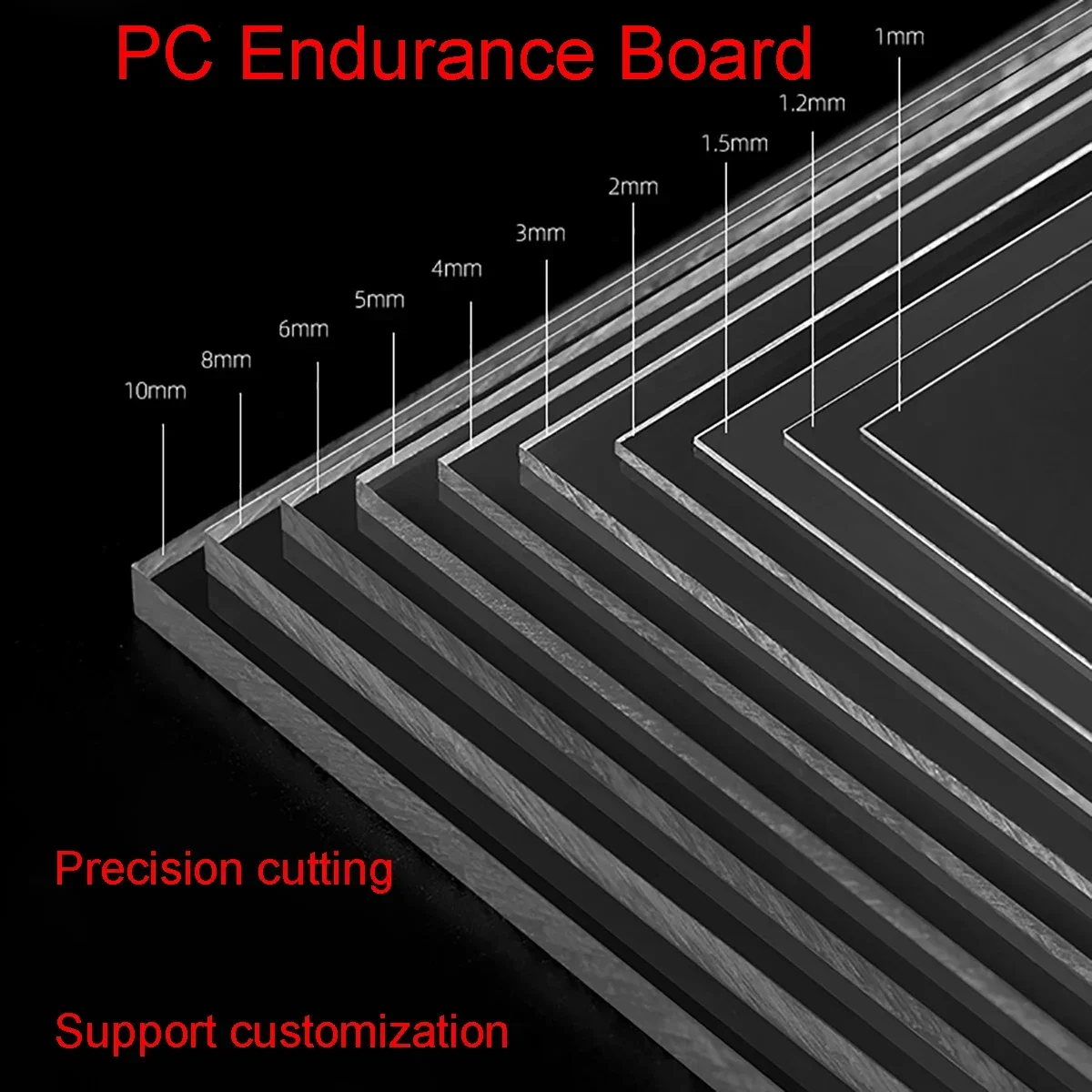 Thick 1.5-40mm PC Sheets Polycarbonate Plate Transparent Board 210x297 100x200 150x200 200x200 200x300 300x300 300x400 400x400mm