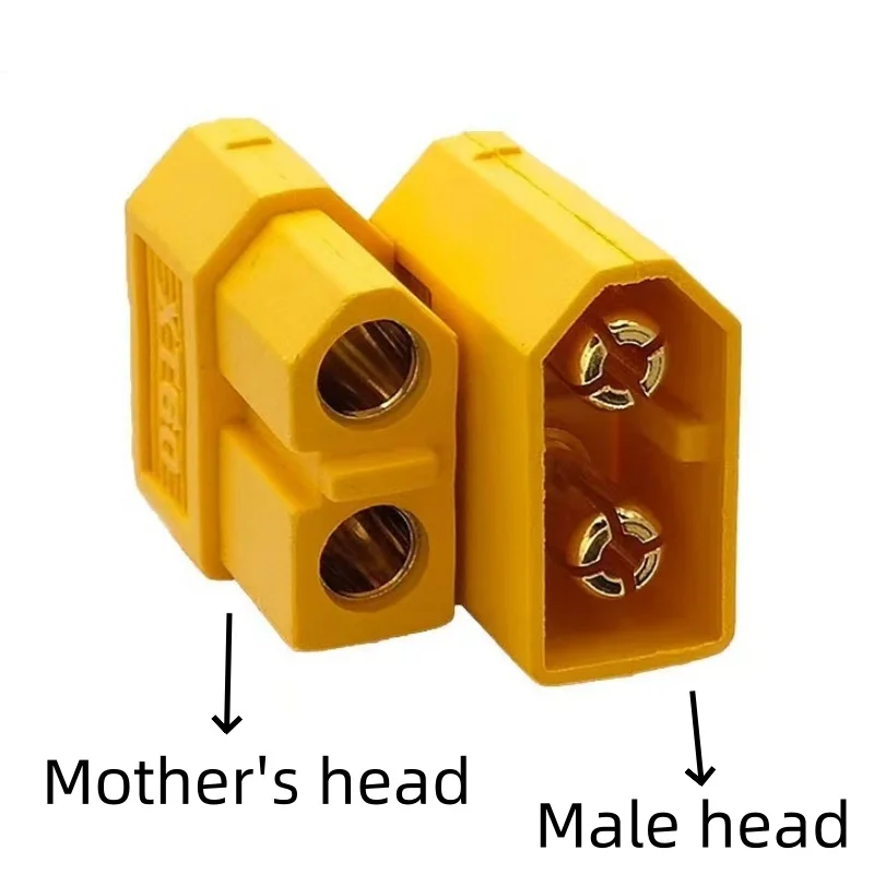 3/5/10pcs 3/5/10pairs XT60 Male And Female Bullet Head Connector Plug For RC Lipo Battery Copper Contact Yellow Nylon Shell