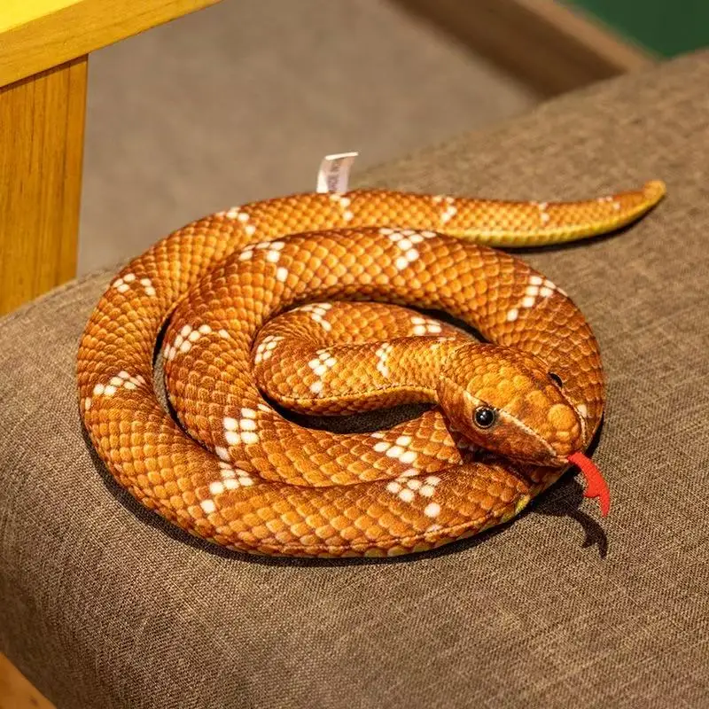 Artificial Python Plush Toy Long Snake Yellow Orange Green Python Plush Toy Decorate The House Holiday Decorations