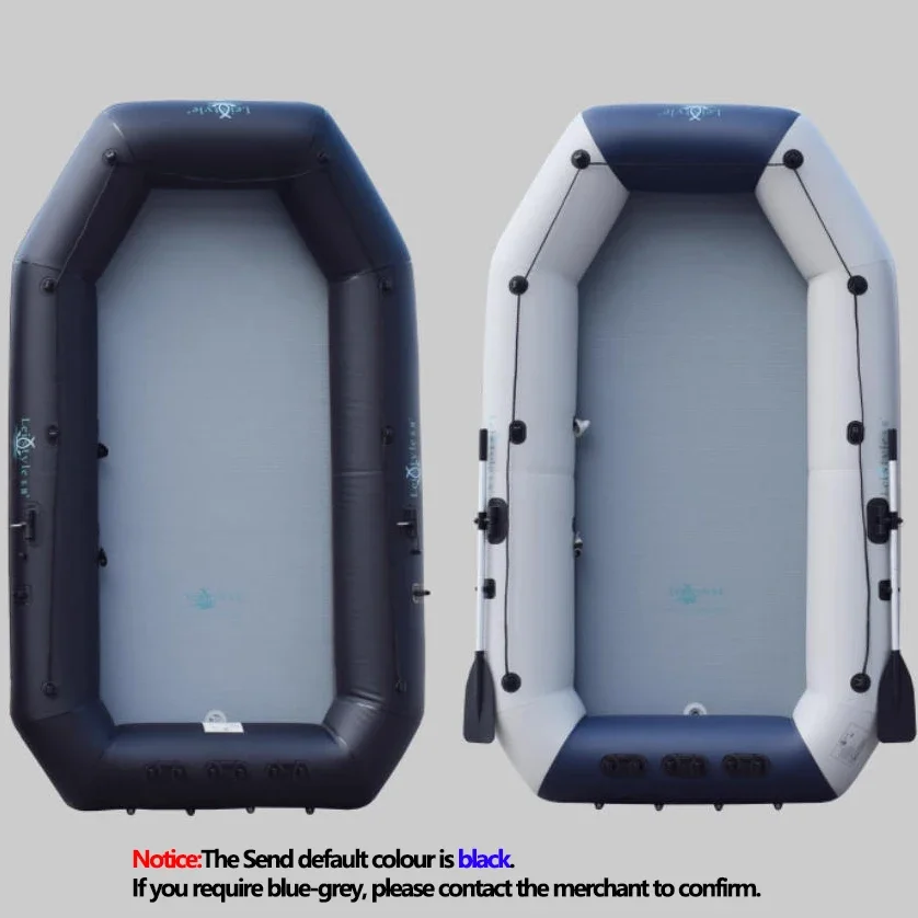 Portable 0.9mm Thick & Widened Inflatable Dinghy for Adults with Sunshade Set Air Deck Fishing Platform Wear-resistant PVC Kayak