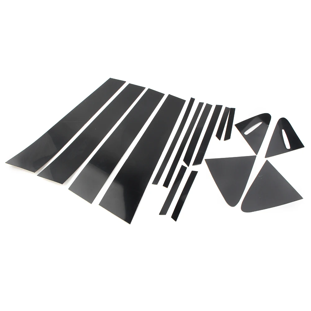 Pegatinas negras brillantes de 16 piezas para TOYOTA Corolla Sedan 2020-2022, embellecedor de puerta, postes de Pilar, cubierta, decoración,