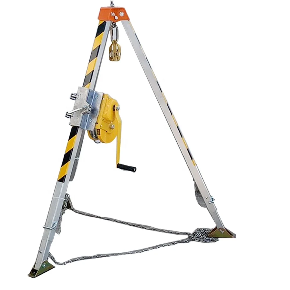 The Manufacturer Supplies A Large Quantity Of Aluminum Alloy Safety Rescue Lifting Tripod For Fire Fighting