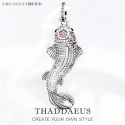 Pendant Koi Fish Brand New Fashion Trendy Jewelry Europe Accessories 925 Sterling Silver Lucky Gift For Men Woman