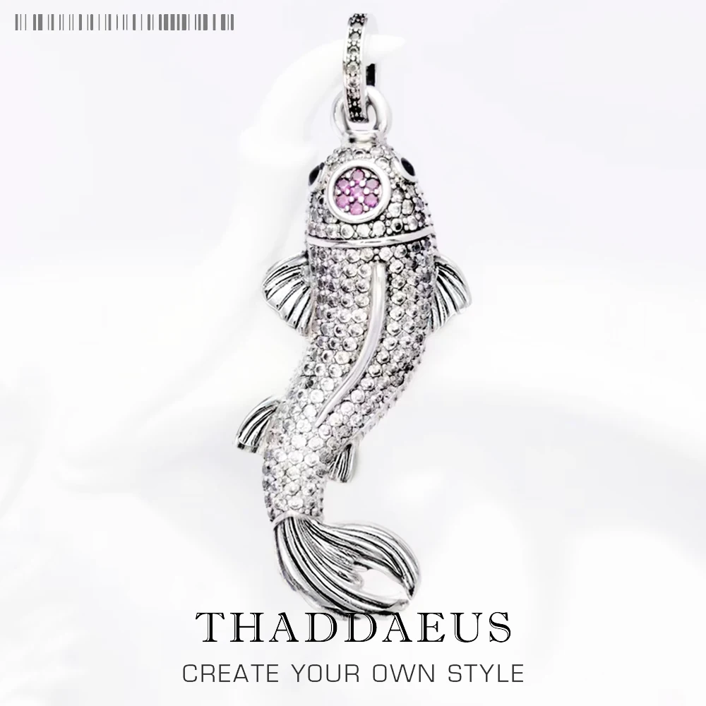 Wisiorek Koi Fish Brand New Fashion Modna biżuteria Europa Akcesoria 925 Sterling Silver Lucky Gift For Men Woman