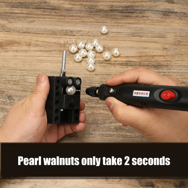 เครื่องมือฝึกซ้อมไฟฟ้า Mini Mini Material พร้อมอุปกรณ์เสริมหลุมสำหรับการประดิษฐ์เครื่องประดับฮอร์นเรซิน M4YD