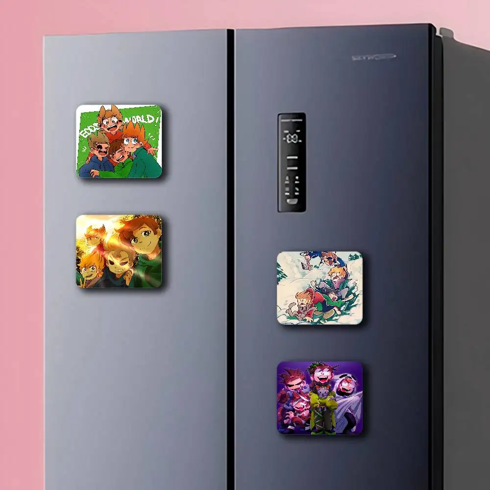 Animated E-Eddsworld Magnet Personalized Fridge Magnet Square Shape Fridge Refrigerator Wall Door Decoration