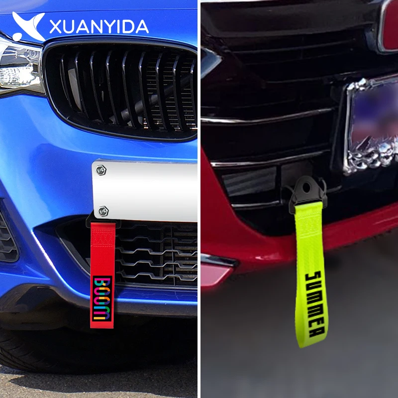 Personalized Custom Car Tow Strap Belt Support Your Any Text Logo Pattern Tow Rope Ribbon Trailer Rope Bumper Towing Strap