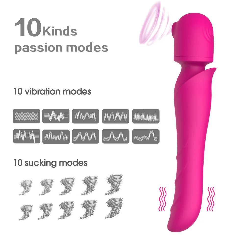 Big Magic Wand G Spot Sucking Clitoral Vibrator for Women - Adult Sex Machine Toy Sexy Massage Vibrator for Pleasure