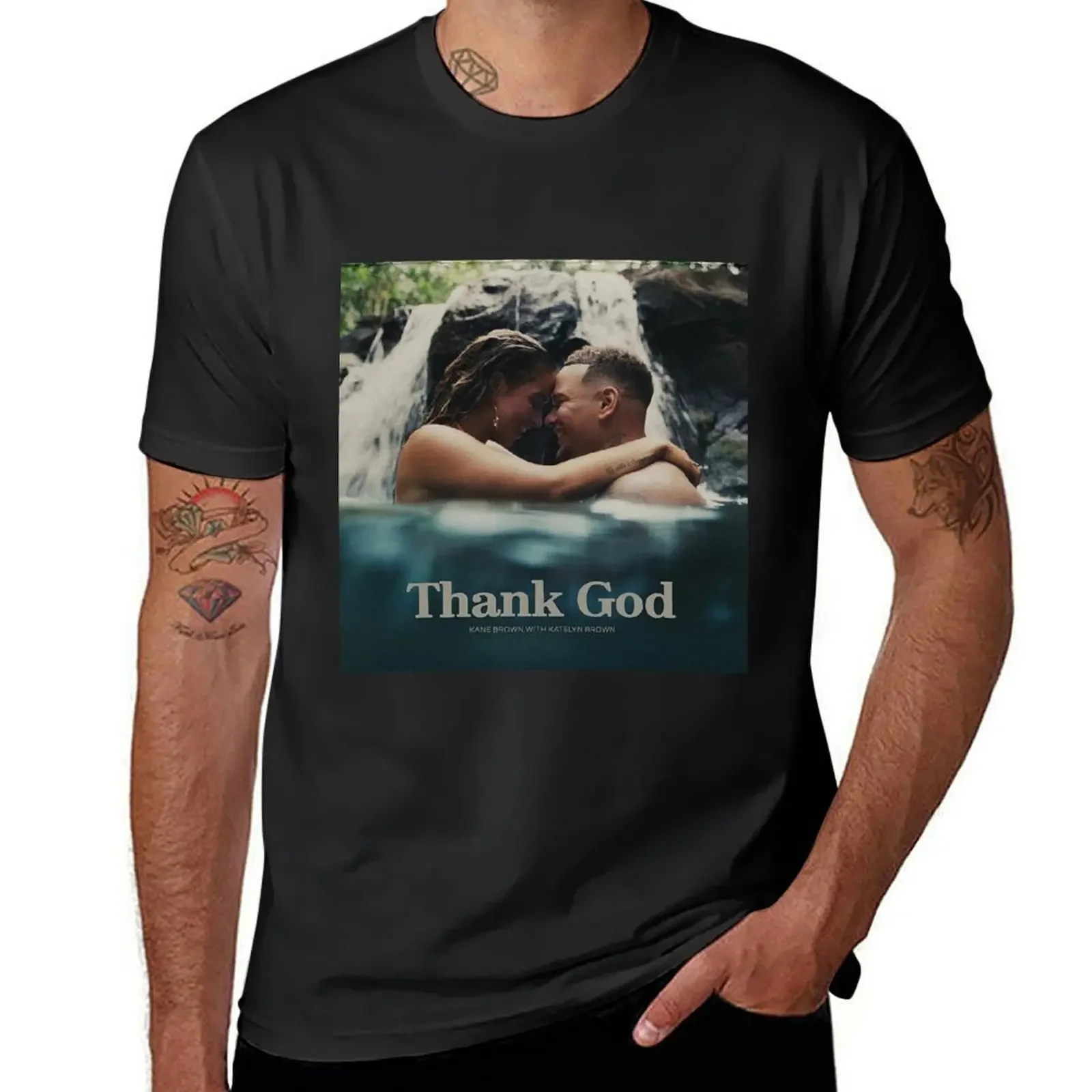 Thank God Brown T-Shirt boys animal print plain oversized graphic tee anime clothes fitted t shirts for men