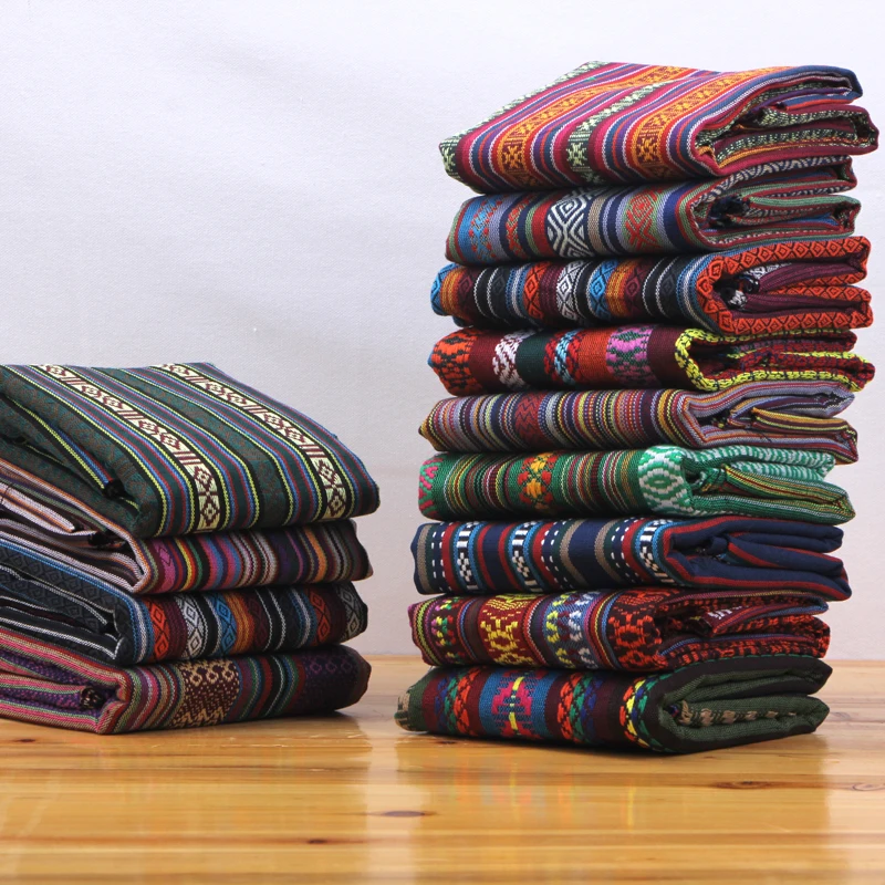 50x150cm Ethnic Style Cotton Linen Retro Bohemia fabric DIY Handmade Textile Sewing Patchwork For Bags Clothes Sofa Table cloth
