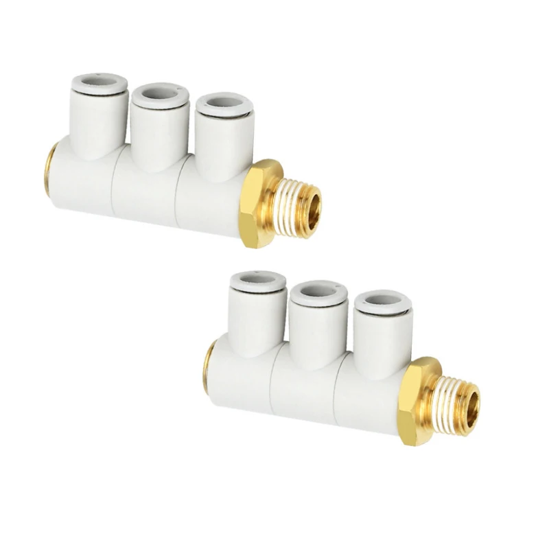 Пневматический разъем с одной головкой, 3 комплекта из четырех вентиляционных труб, быстроразъемный разъем KQ2VT04/KQ2VT06/KQ2VT08/KQ2VT10-01/02/03/04AS