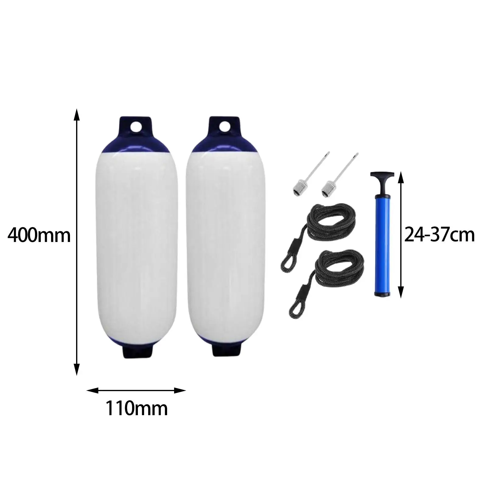 2x Boat Fenders Boat Accessories Boat Bumpers with Rope and Inflator Pump