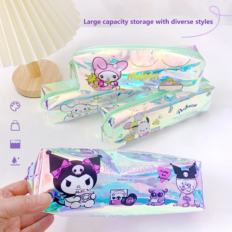 Sanrio Pochacco Kuromi Pencil Case Storage Bag No Interlayer Transparent Water Proof Pencil Case Study Cartoon Animation Gift