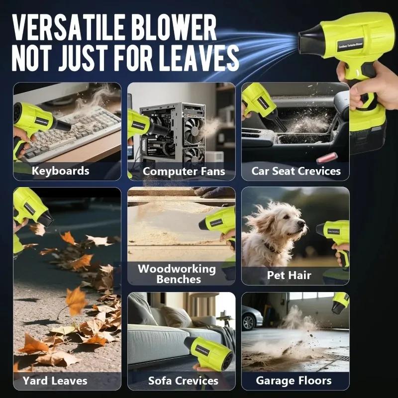 Suitable for Ryobi 18V Li-ion Battery 210W Handheld Electric Violent Air Gun Blower Cordless Leaf Blower Turbo Fan Blower