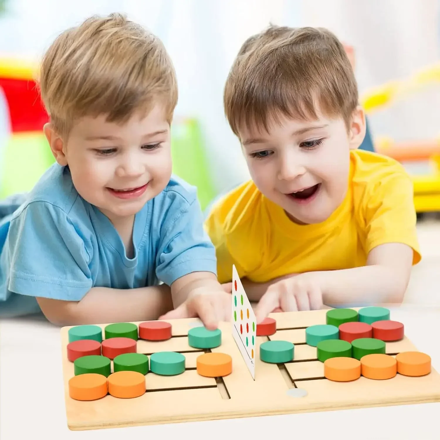 Jeu de société de puzzle en bois coloré Montessori, toboggan assressenti, jouets mentaires oriels, activité althpour les tout-petits, document