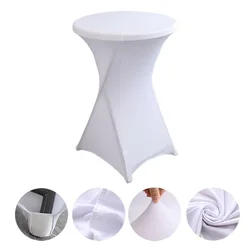 스판덱스 칵테일 테이블 커버, 라운드 하이보이 스트레치 테이블 천, 파티, 바, 결혼식, 생일, 연회용