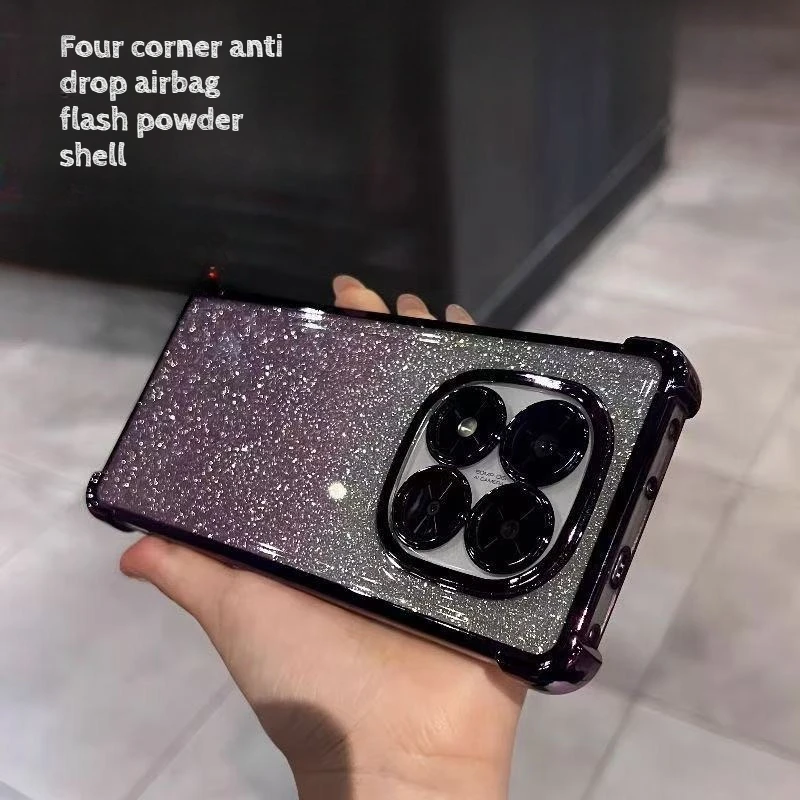 Etui na telefon OPPO A76 A74 A60 A58 A58X A57E A57S A57 A56 A55 A54S A54 4G 5G, chromowane, gradientowe, błyszczące, brokatowe, luksusowe, tylna obudowa