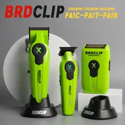 Professional BRDCLIP FA1C FA1T FA1R Set High Motor 8000RPM Hair Clipper Electric Shaver Trimmer Hair Machine DLC Blade with Base
