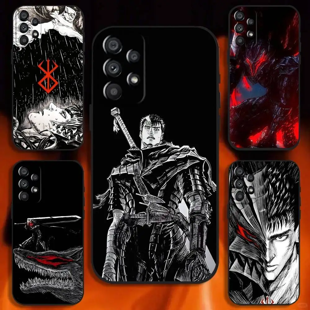 Чехол для телефона Berserk Guts Anime для Samsung Galaxy A20, A21s, A22, A31, A32, A52, A53, A72, 73, A80 Soft Black Cover