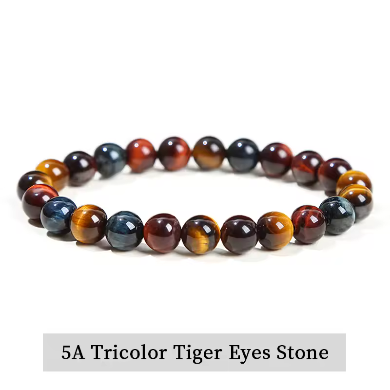JD Natural Stone Beads Bracelet Amethyst Tiger Eye Crystal Quartz Agate Gem Beads Bangles Women Men Reiki Healling Jewelry Gift - Image 34