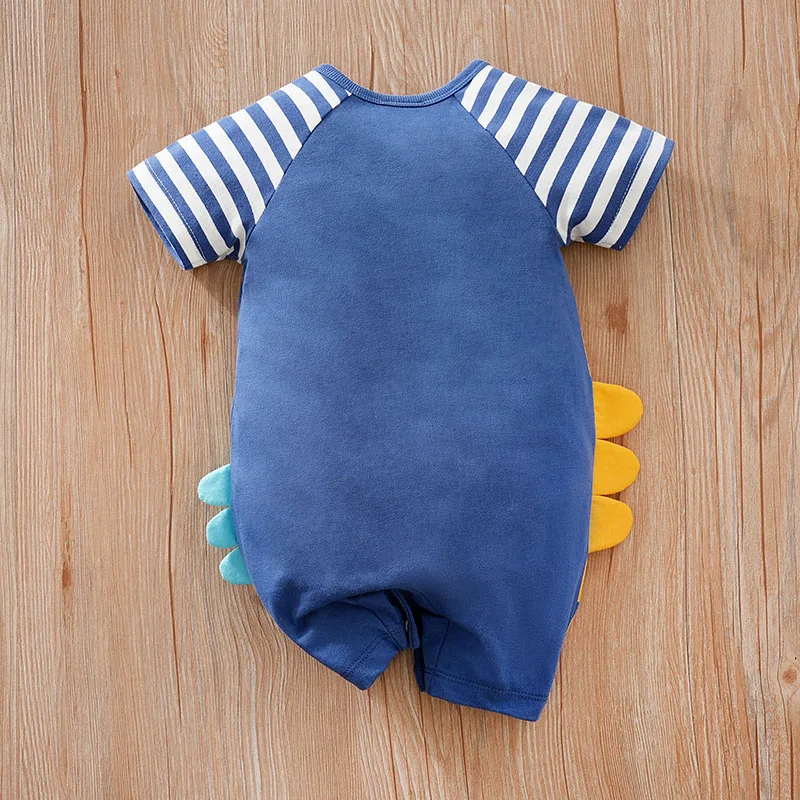 Newborn Clothing Cute Cartoon Dinosaur 3d Printing Comfortable And Soft 0-18 Boys And Girls Summer Short Sleeved Baby Jumpsuit