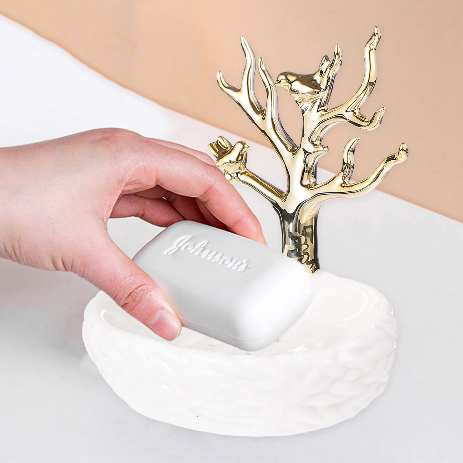 

1Pcs Ceramic Soap Dish High Quality Eco Friendly Material Non Soggy Soap Storage Solution Stylish Bathroom Accessory for Daily