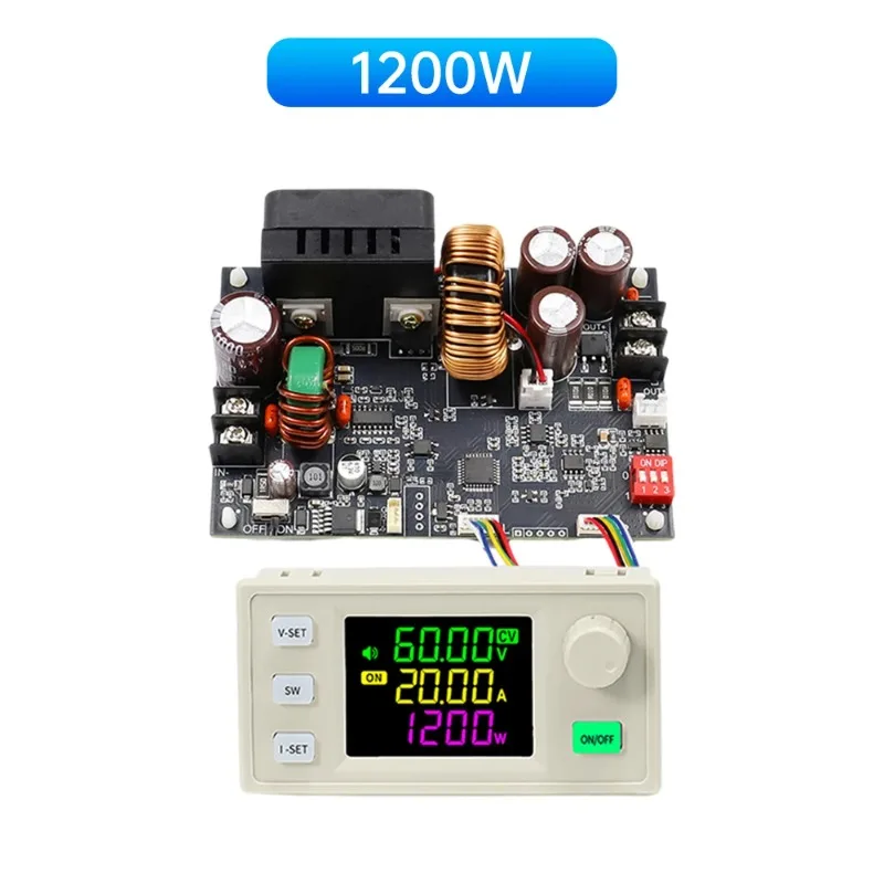 XY6020LV CNC DC Buck Converter, 6-70V To 0-60V 20A 1200W CV/CC Power Supply with Color LCD & MPPT