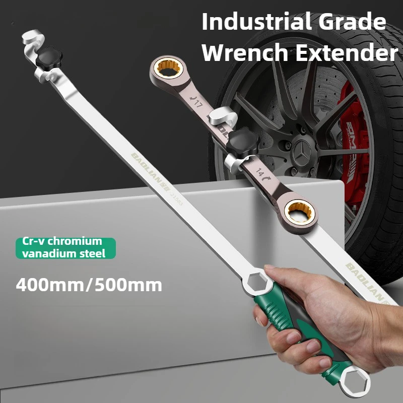 

Hard to Reach Bolt Wrench Extender 40/50cm Cheater Bar Labor-Saving Torque Amplifier Open End Ratchet Removal Tool