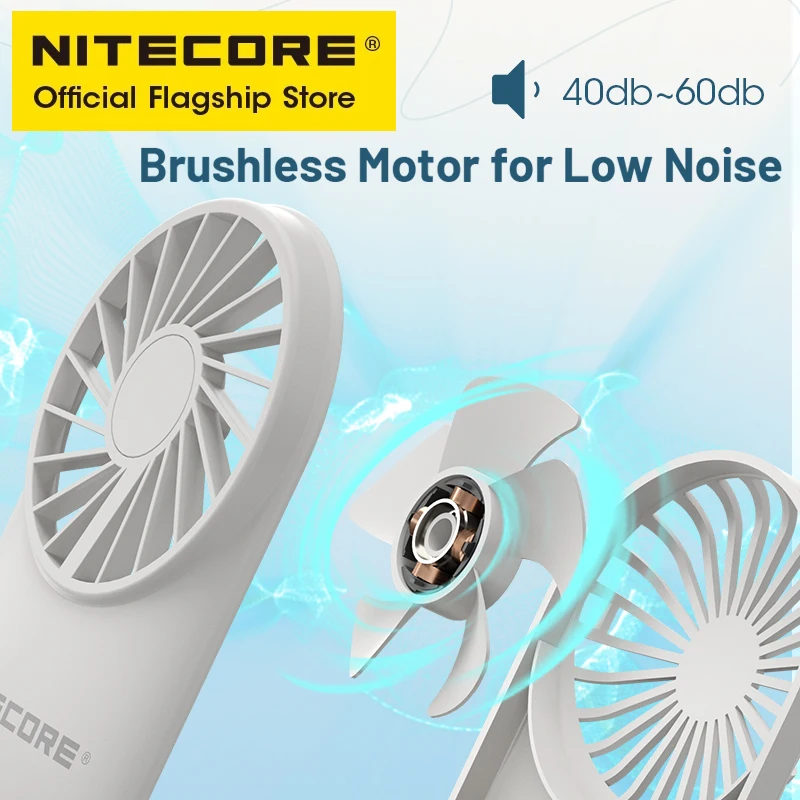 NITECORE NEF02 พัดลมพกพาขนาดเล็กกลางแจ้ง Camping Night Light USB-C ชาร์จแบตเตอรี่ในตัวสําหรับฤดูร้อนเดินทาง Trekking
