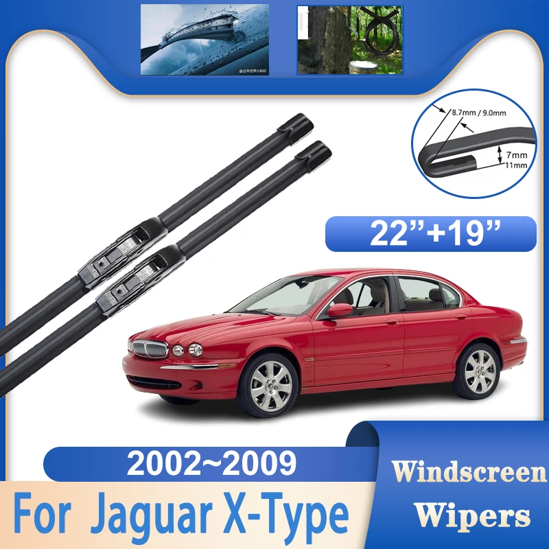 

Автомобильные дворники для Jaguar X Type X400, детали, автомобильные аксессуары 2002 ~ 2009, резиновые щетки стеклоочистителей, щетки от дождя